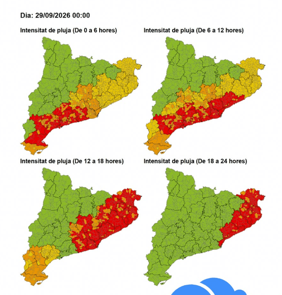 Cervelló alerta de lluvias intensas este martes y prevé cerrar el acceso a zonas inundables